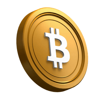 Eine geneigt positionierte Bitcoin BTC Münze als grafisches Element im Hero-Bereich