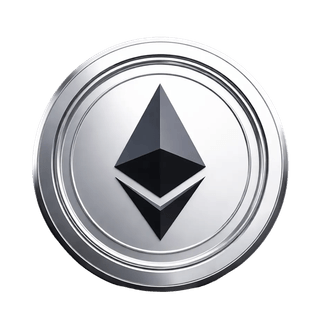 Graphisches Schwebelement einer Ethereum ETH Kryptowährungsmünze