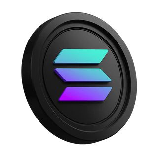Grafisches Münz-Element von Solana SOL im Anmeldebereich der Trading-Plattform