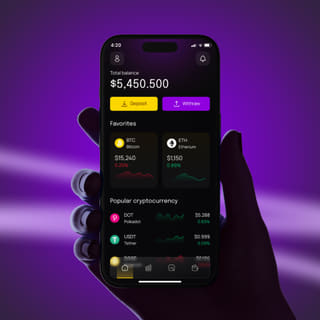 Auf dem Smartphone-Bildschirm wird die mobile Krypto-Trading-App von Eisen Vermolt angezeigt